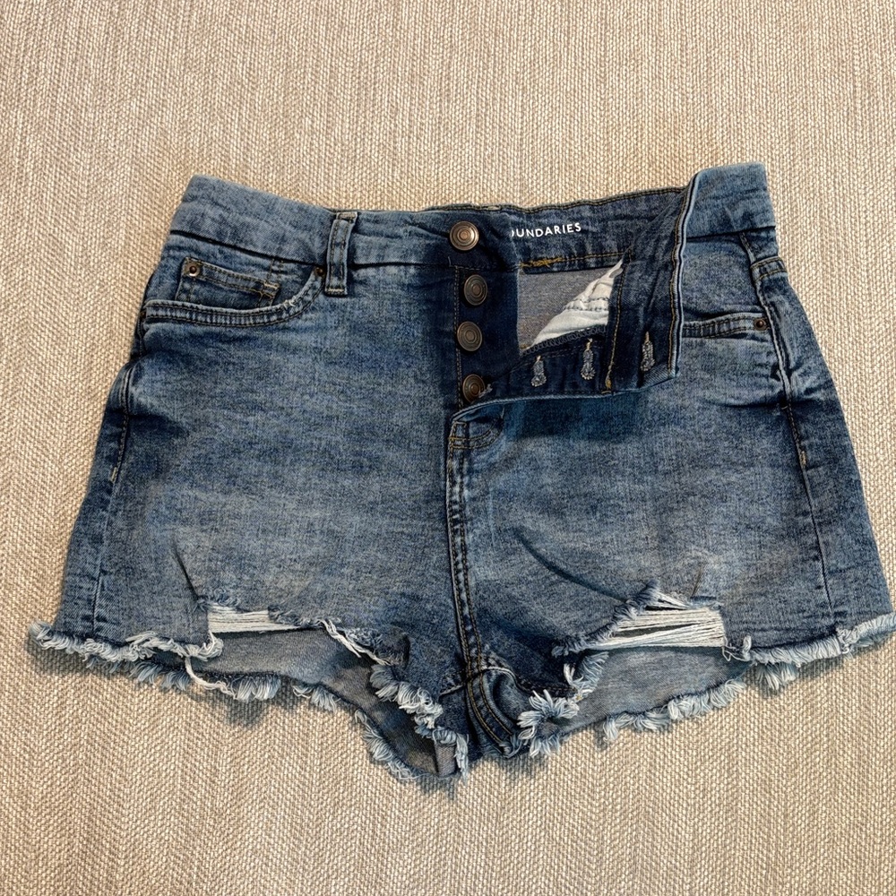 No Boundaries (NO BO) Distressed Blue Jean Shorts